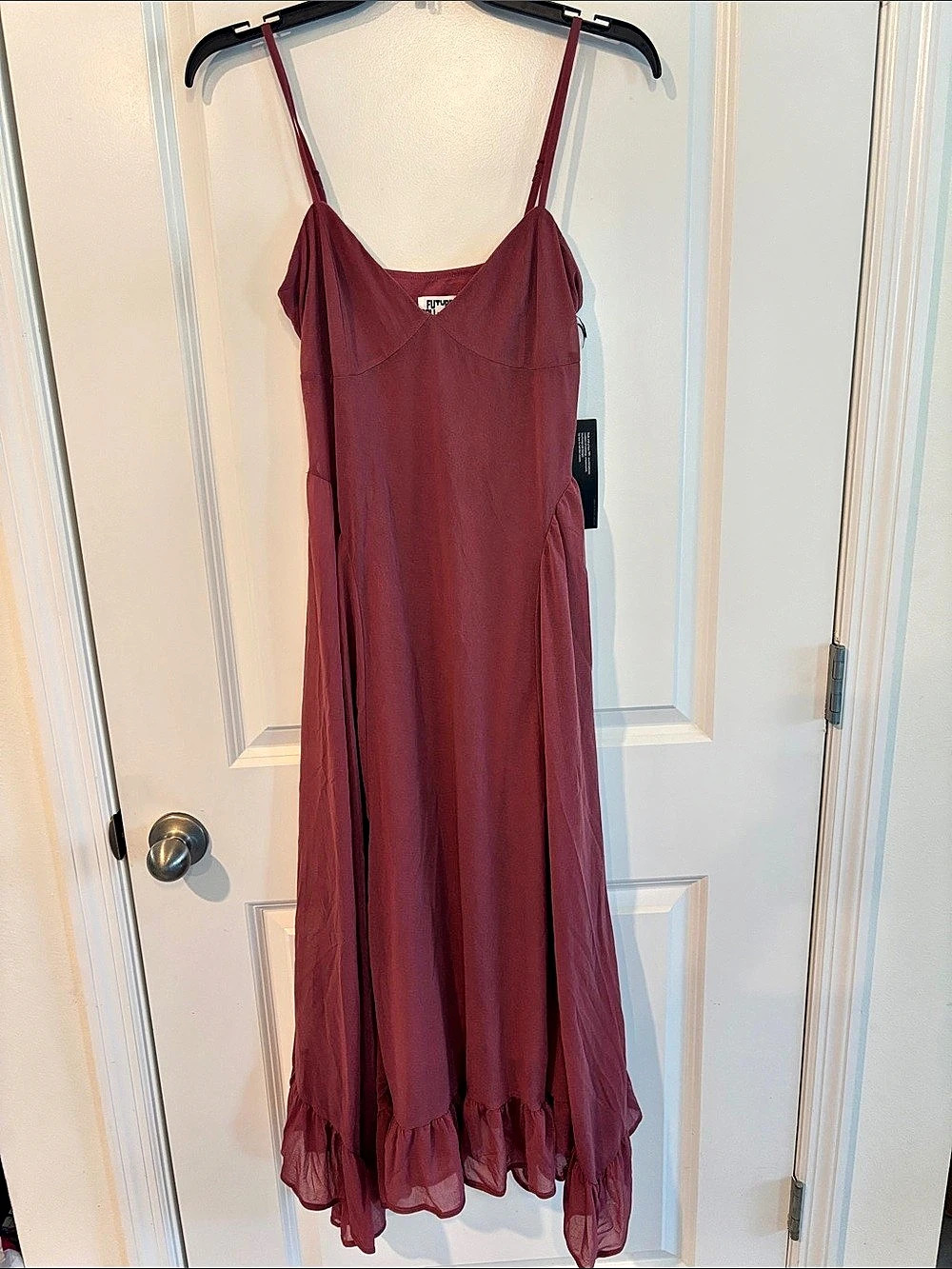 Future Collective Scoop Neck Strappy Midi Slip Dress Dusty rose  NWT